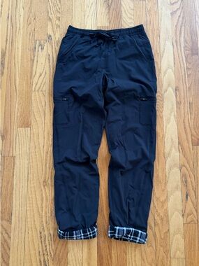 Eddie Bauer Black Pants with Plaid Fleece Lining